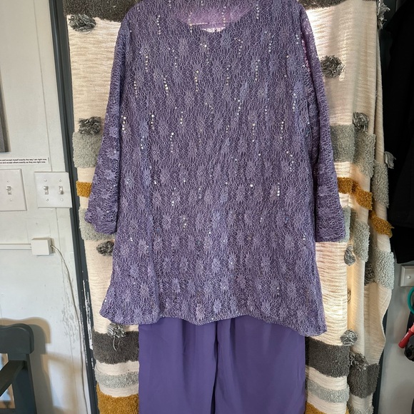 ManDu 3-Pieces Lace Mother of The Bride Pant Suits for Wedding - Picture 14 of 15